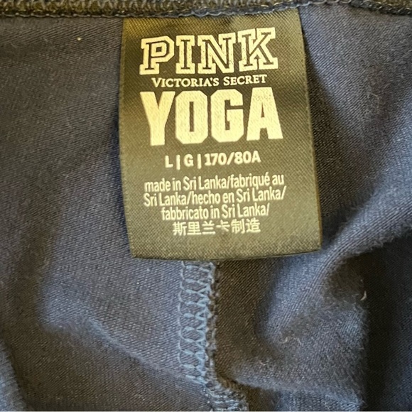 PINK Victoria's Secret Navy Yoga Leggings size L - Picture 3 of 6